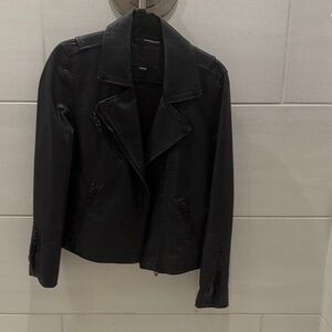 Blank NYC Black Leather Asymmetric Moto Jacket